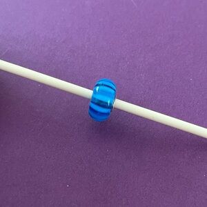 Trollbeads Retired turquoise stripe bead. TGLBE-10052.